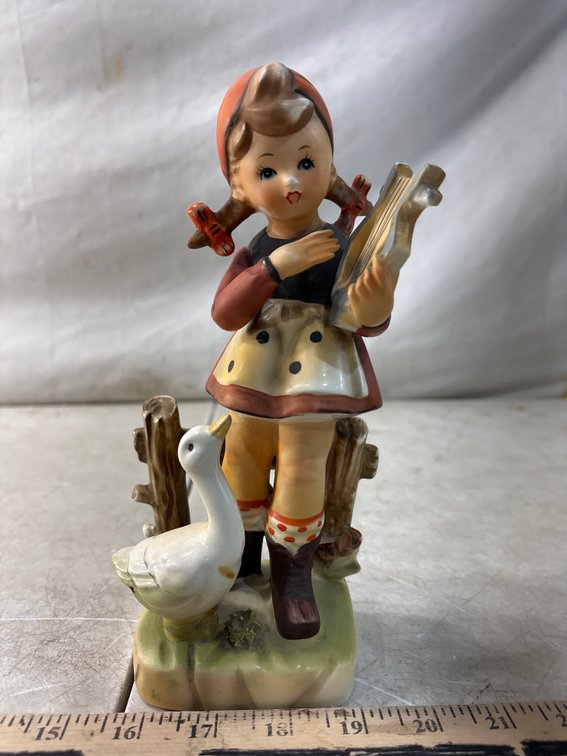 Erich Stauffer Arnart Ceramic Girl with Lyre Figurine