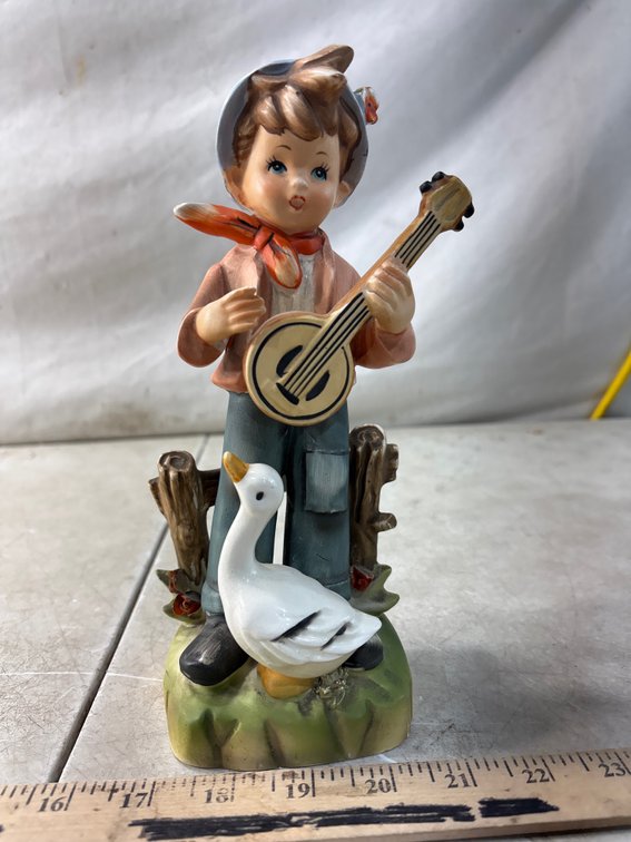 Arnart Erich Stauffer Boy Playing Banjo Ceramic Figurine