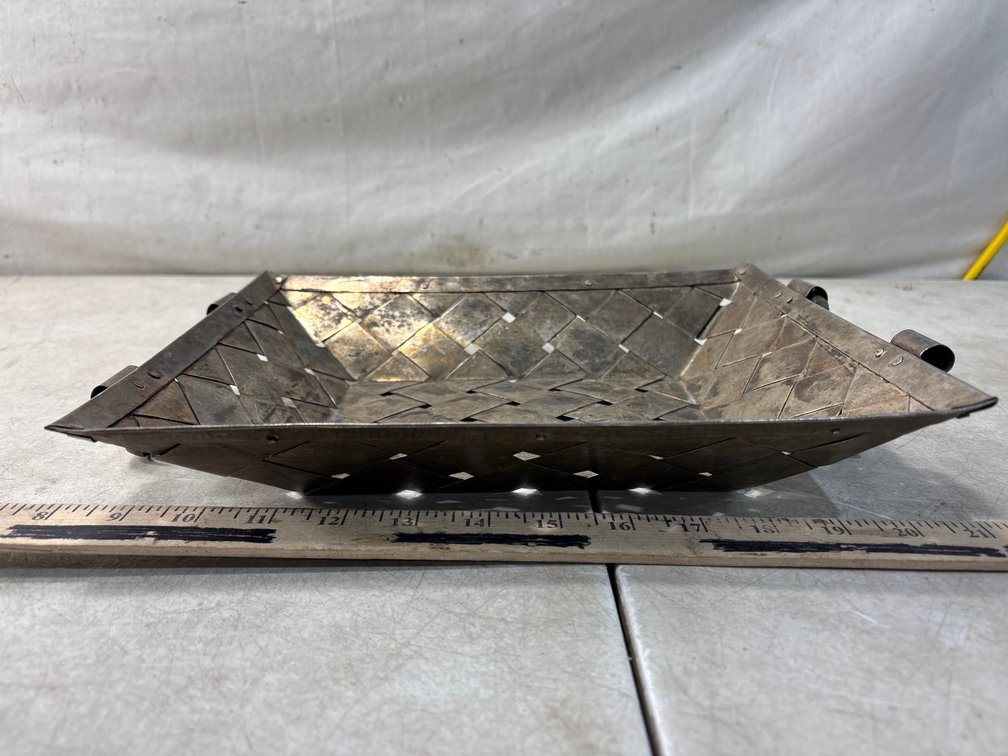 Woven Metal Basket with Handles
