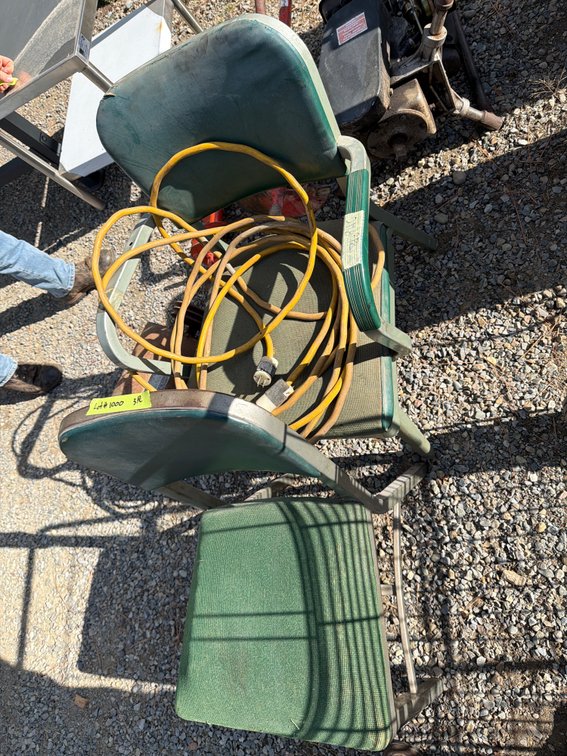 Metal Frame Office Chair and Extension Cord