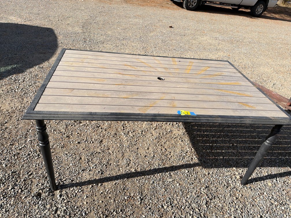 Rectangular Slatted Outdoor Dining Table