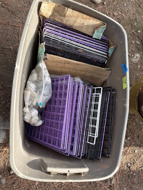 Wire Mesh Grid Panel and Connector Storage Tote