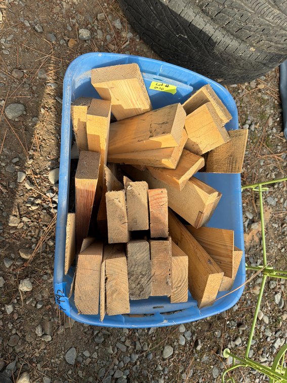 Wood Stakes and Wedges with Storage Tub