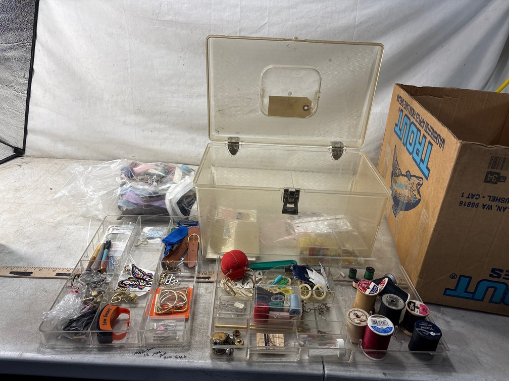 Sewing Organizer Box with Sewing Supplies