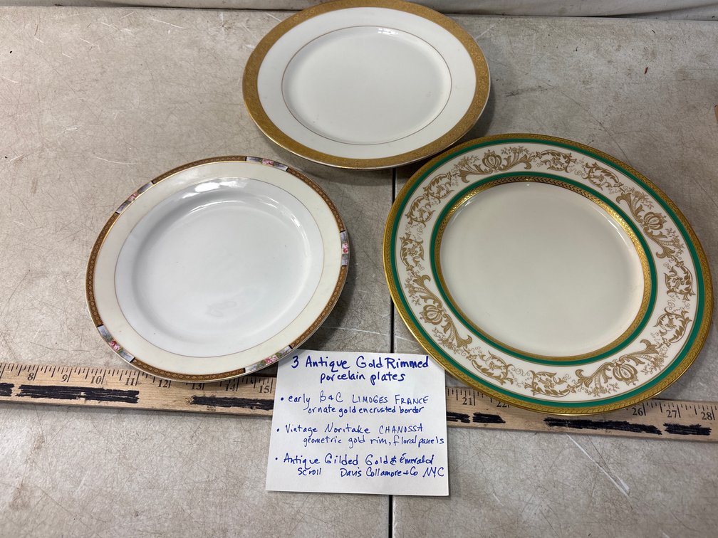 Gold-Rimmed Porcelain Plates