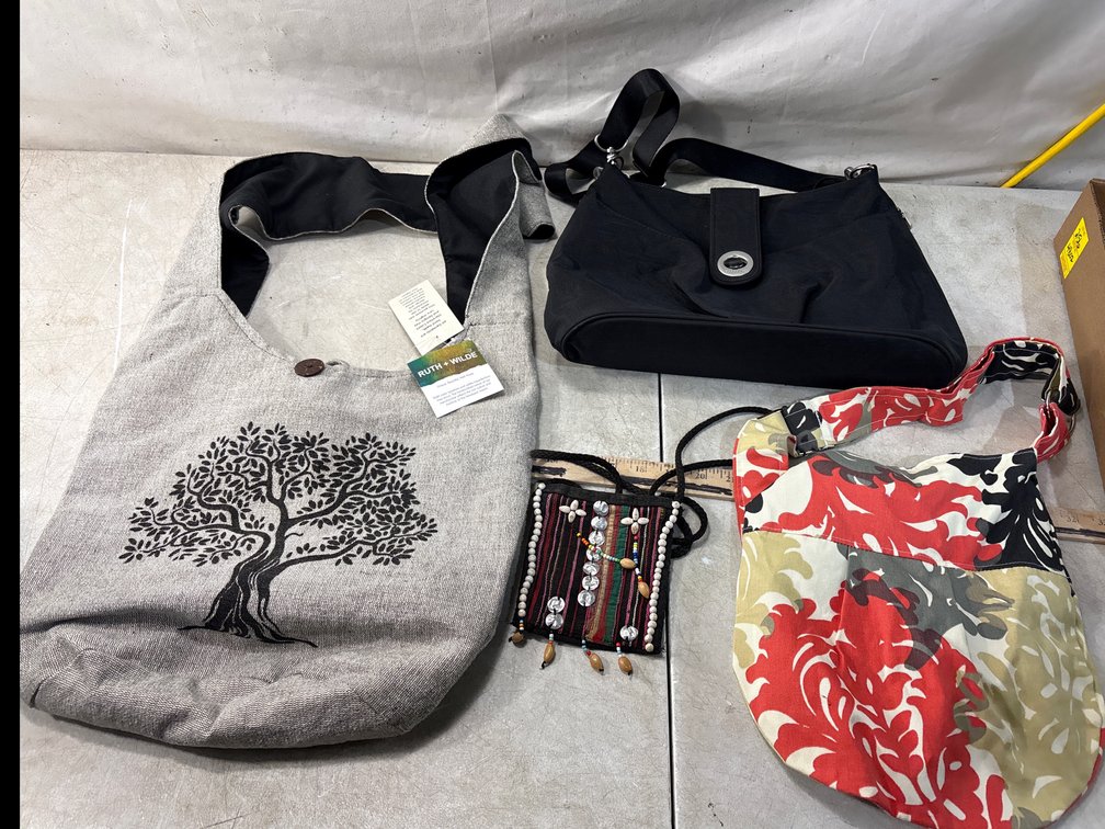 Fabric Shoulder Bag, Hobo Bag, and Pouch