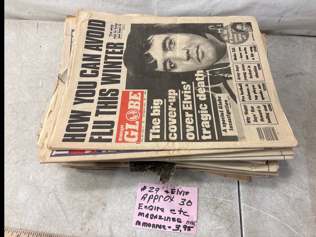 1970s Elvis Presley Tabloid Newspapers