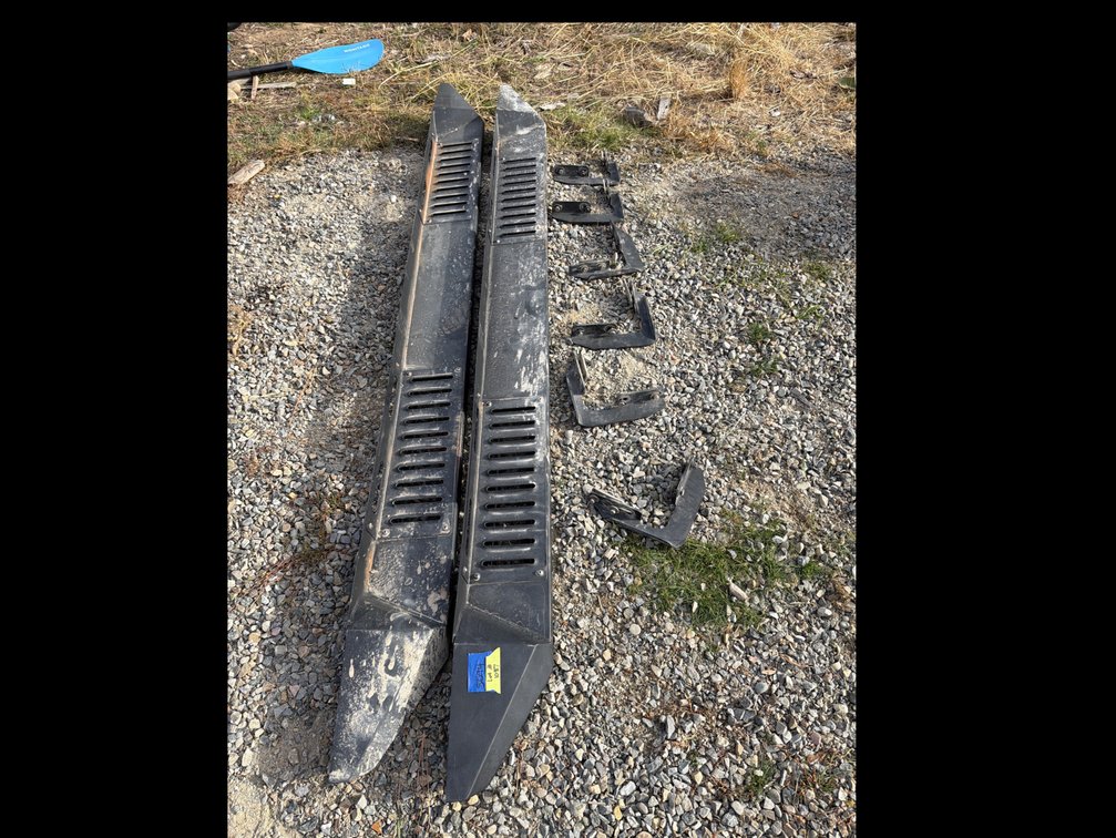 Black Metal Truck Running Board with Mounting Hardware