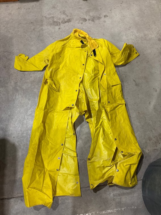 Yellow Full-Length Rain Slicker Coat, Size XS