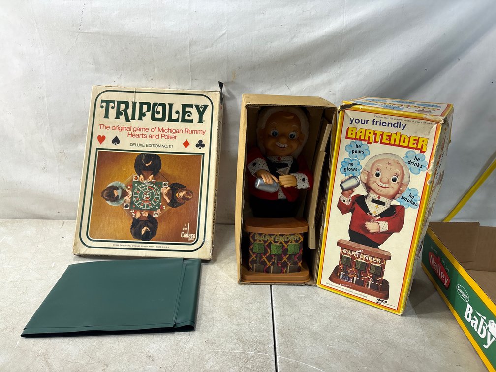Tripoley Board Game and Bartender Novelty Toy