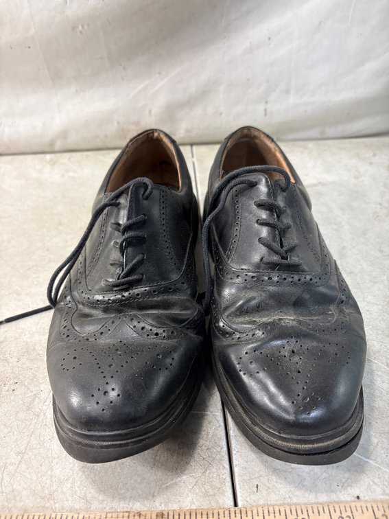 Black Leather Wingtip Brogue Oxford, Size 9.5 3E
