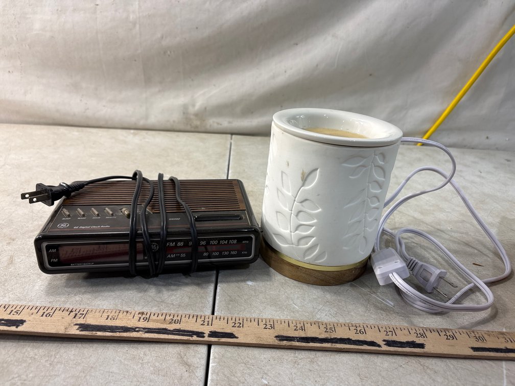 Digital Clock Radio and Ceramic Wax Warmer