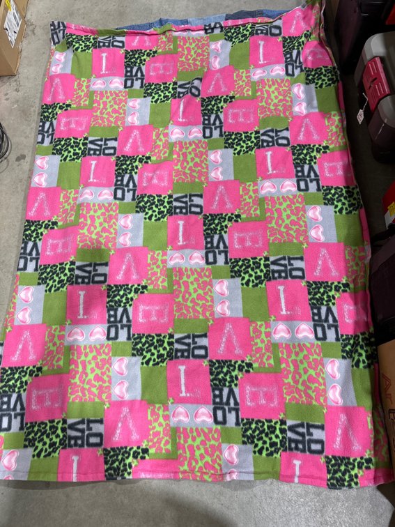 Denim Patchwork Quilt and Coiled Rope Basket