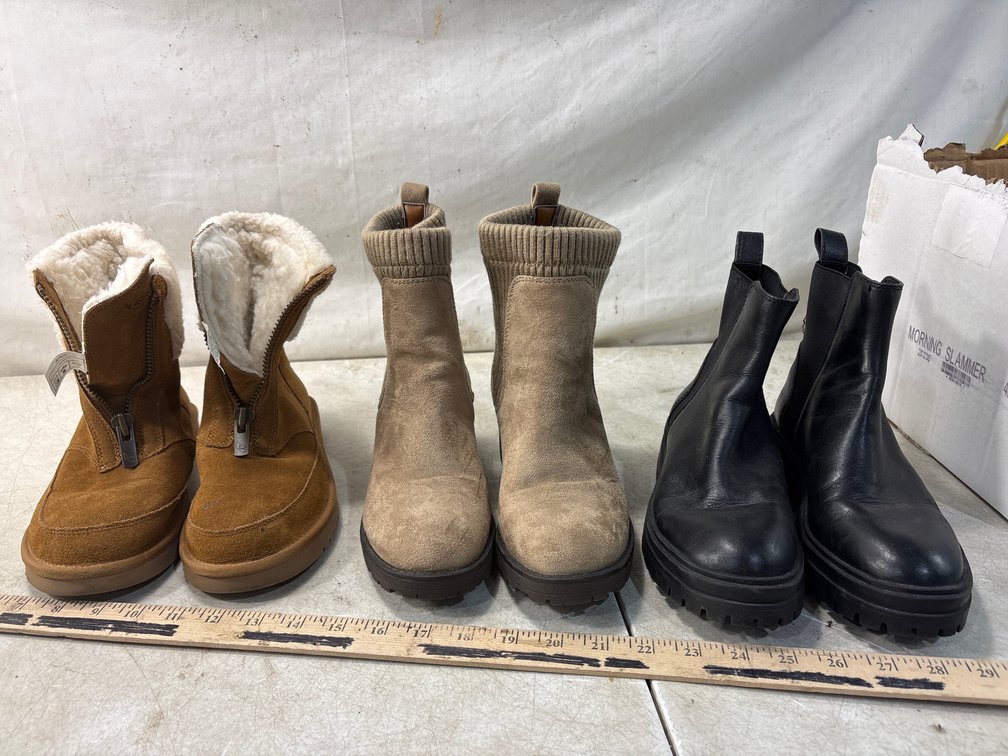Women's Suede and Leather Ankle Boots