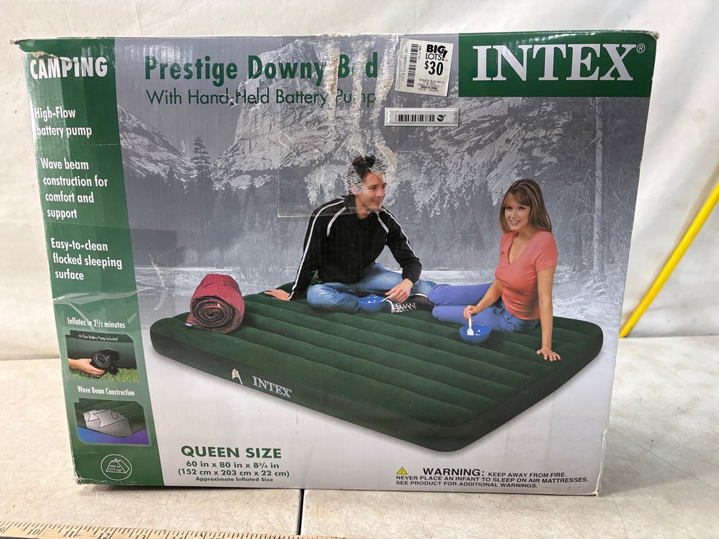 Intex Prestige Downy Queen Air Mattress with Pump