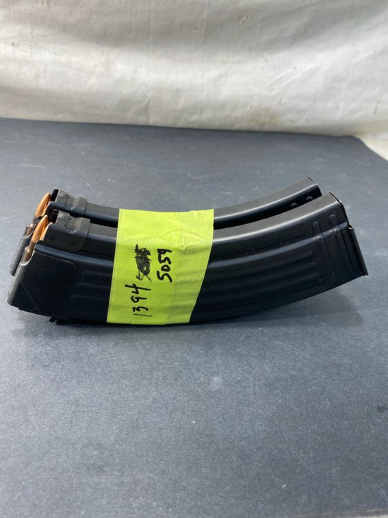 2 Curved AK-47 30 RD Ribbed Steel Rifle Magazines
