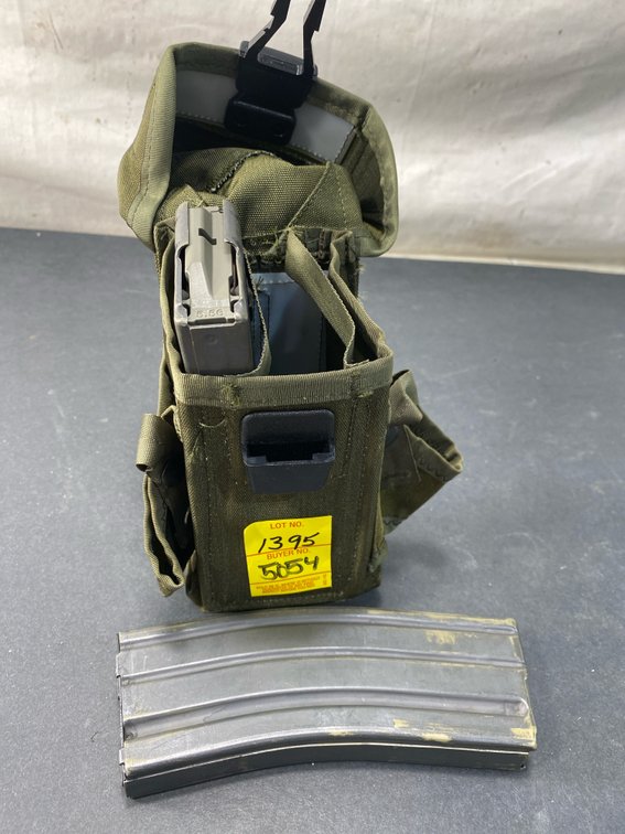 OD Green Nylon Ammunition Pouch and 5.56 Metal Magazine