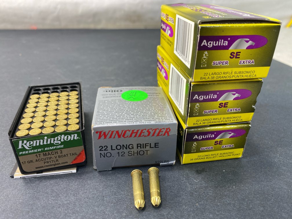 .17 Mach 2 and .22 LR Rimfire Ammunition