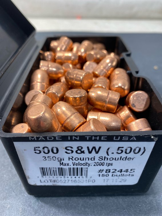 500 S&W 350gr Round Shoulder Bullets