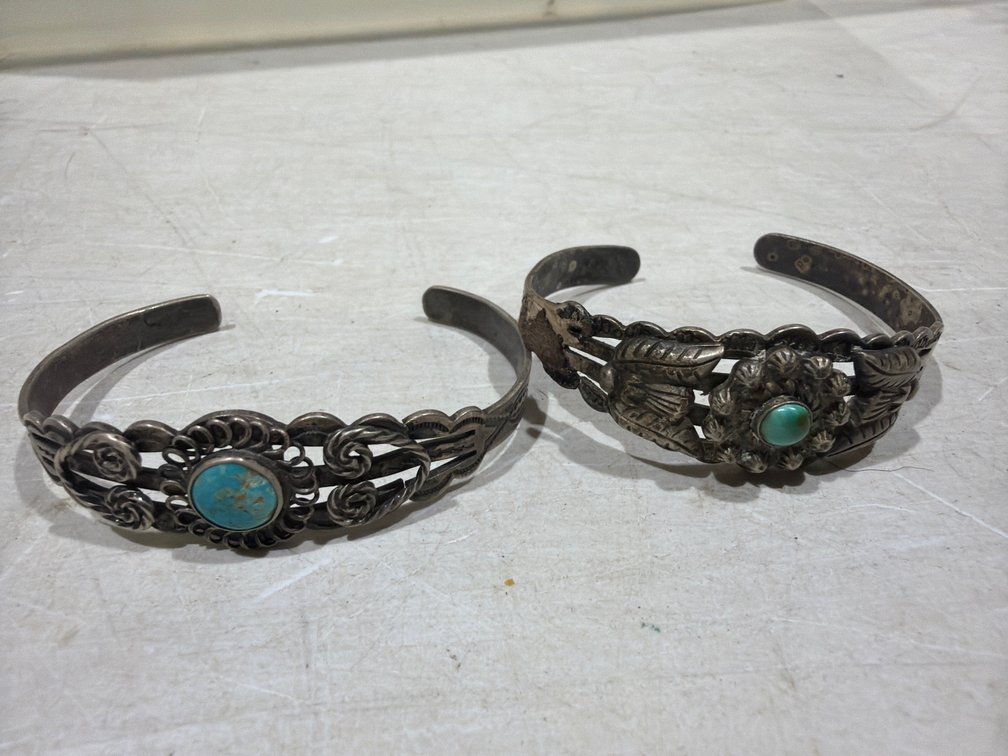 Silver-Tone Turquoise Cuff Bracelet
