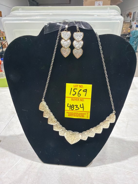 Western Scroll Engraved Heart Jewelry Set