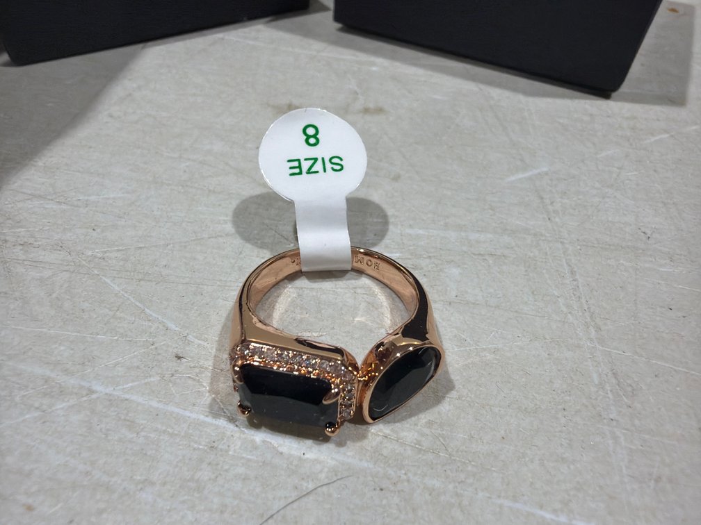 Bomb Party Rose Gold-Tone Two-Stone Bypass Ring