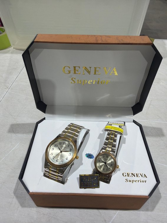 Geneva Superior Two-Tone Quartz Wristwatch Set