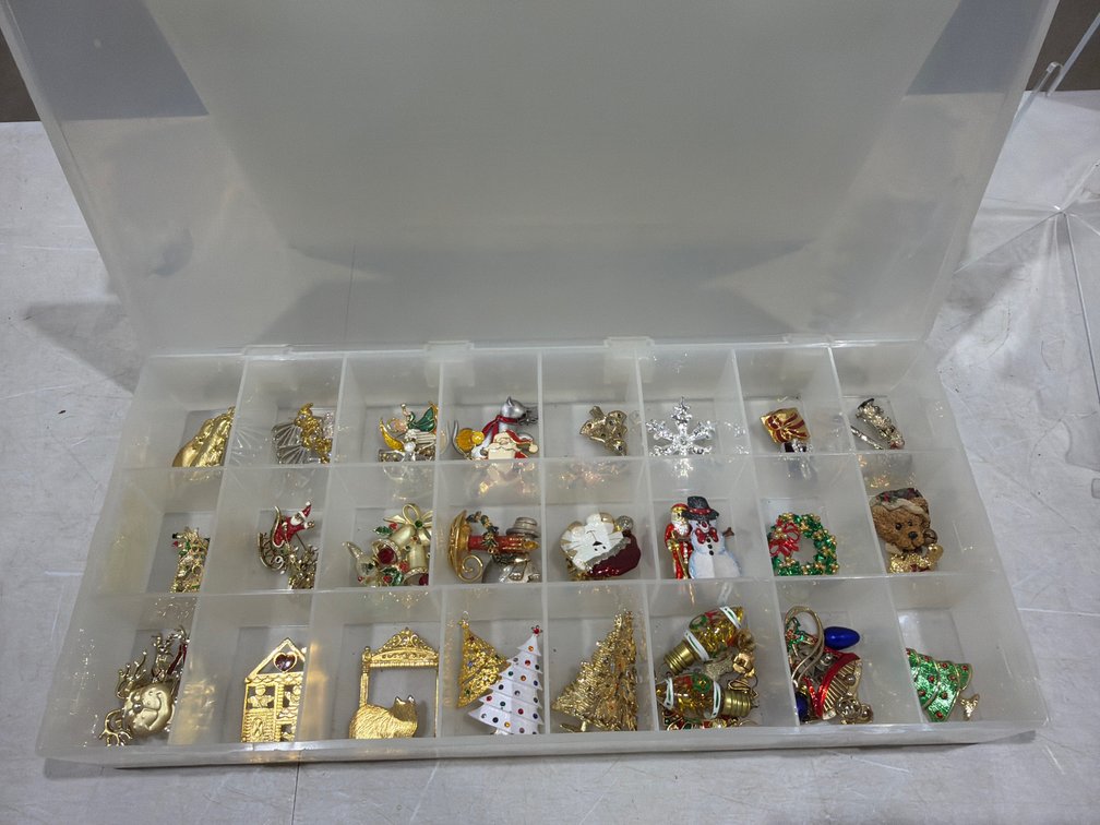 Holiday Brooch Collection in Organizer Case