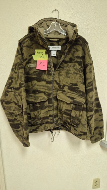 Columbia Men's Camouflage Fleece Hooded Jacket, Size XL