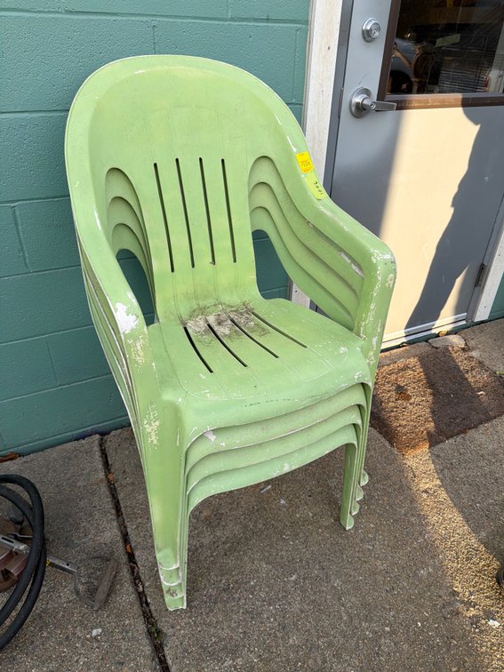 Light Green Molded Resin Armchair