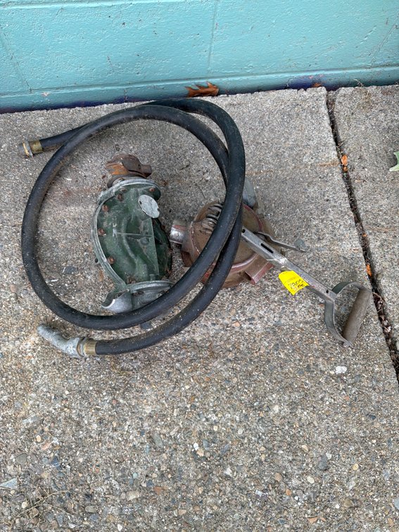 Cast Metal Hand Pump and Hose