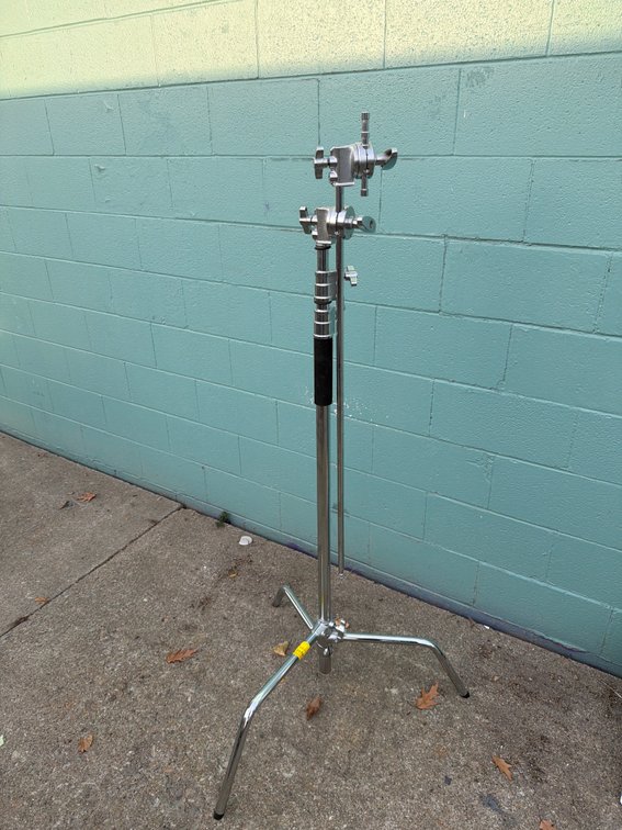 Chrome C-Stand with Grip Heads and Extension Arm
