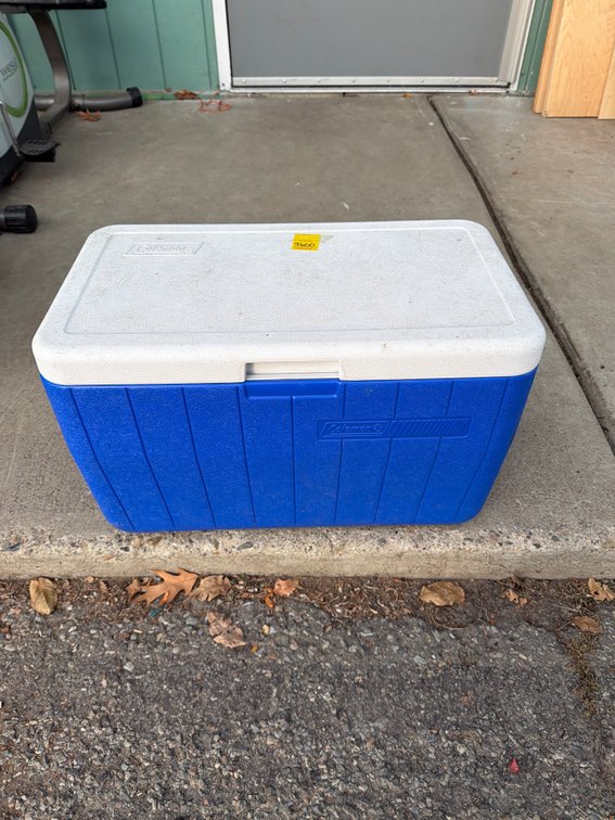 Coleman Blue and White Chest Cooler