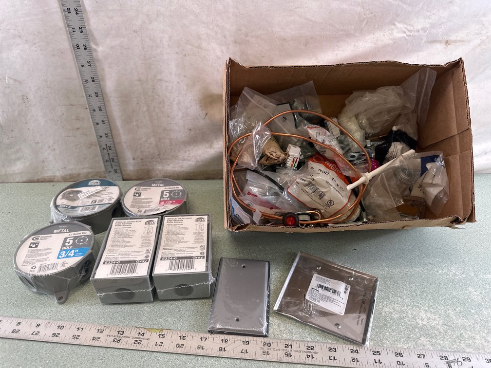 Weatherproof Electrical Box, Cover Plate, and Hardware