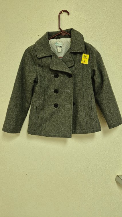 Old Navy Gray Double-Breasted Pea Coat, Size M