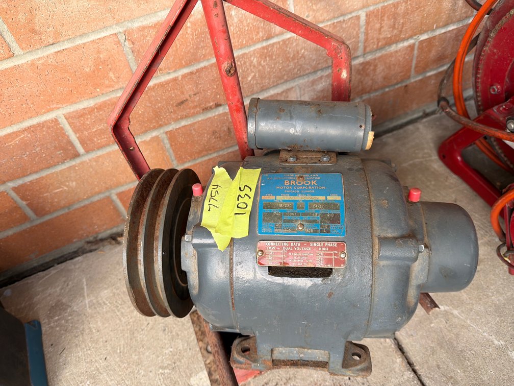 Brook 2 HP Single-Phase Electric Motor on Wheeled Cart