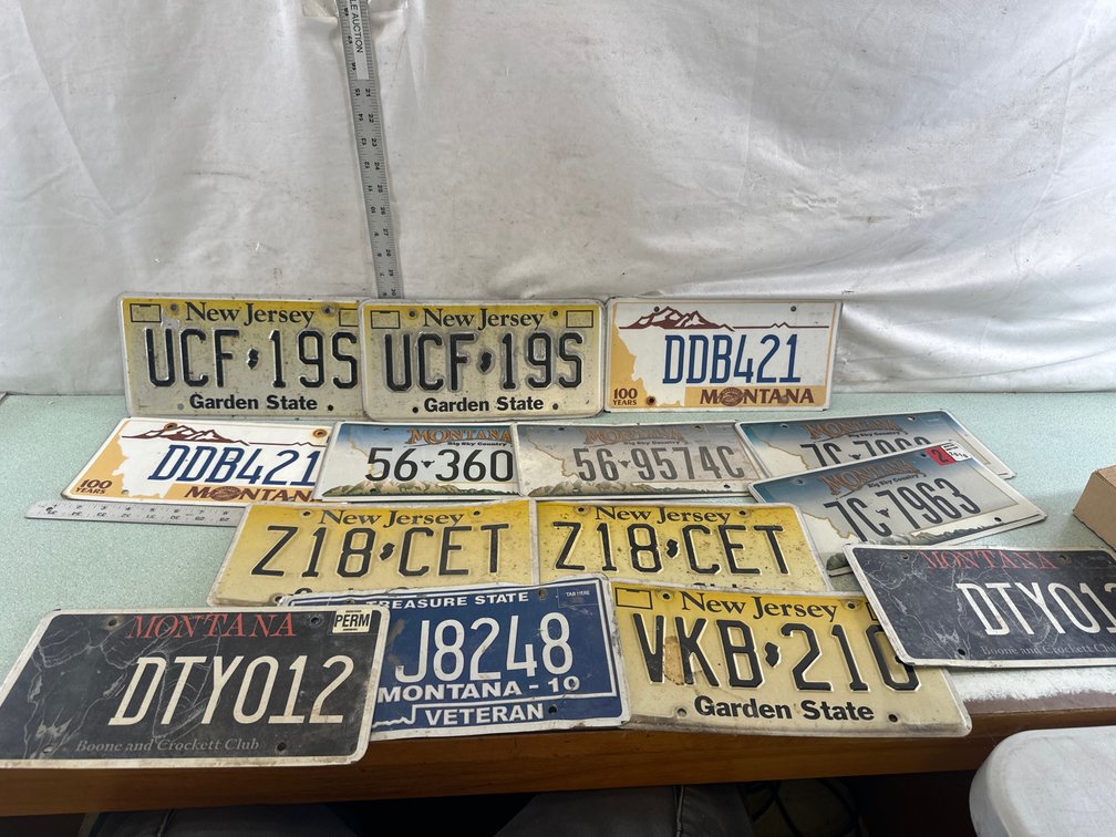 Montana and New Jersey License Plates