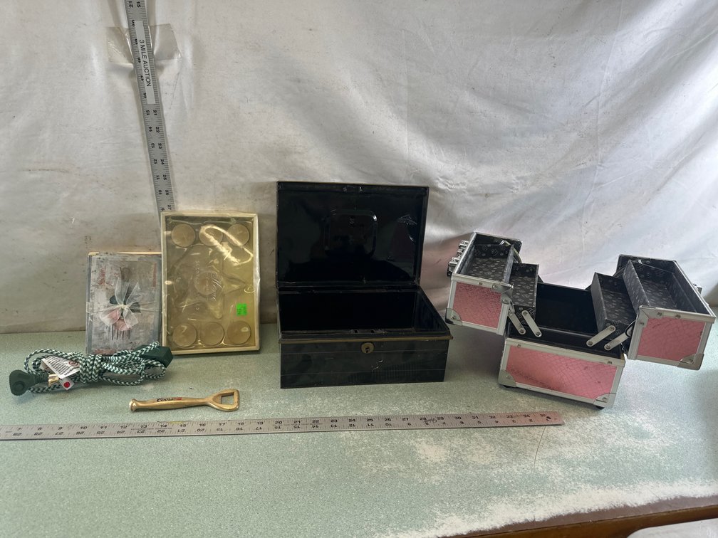 Pink Makeup Case, Metal Lock Box, and More