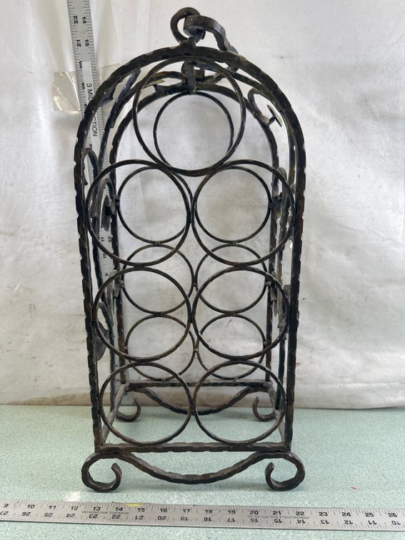 Wrought Iron Wine Rack and Decorative Metal Rack