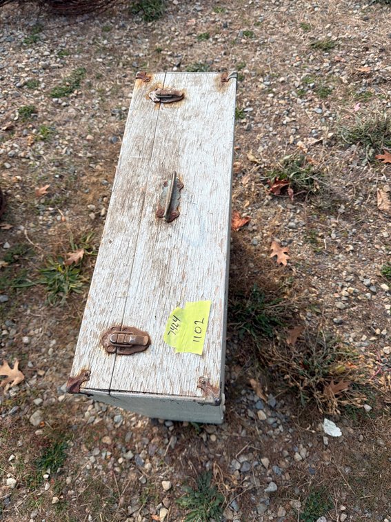 Painted Wooden Case with Handle and Latches