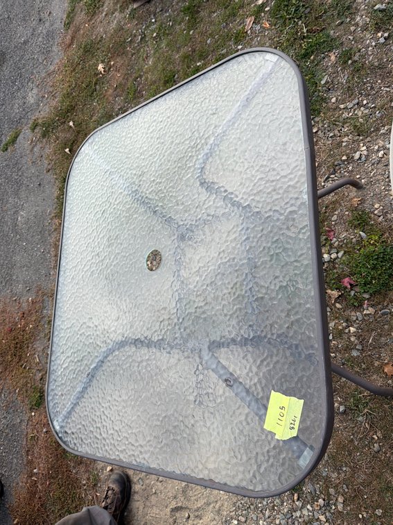 Square Outdoor Patio Table with Glass Top