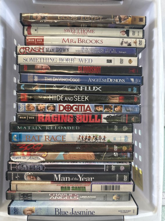 Movie DVDs with Storage Basket