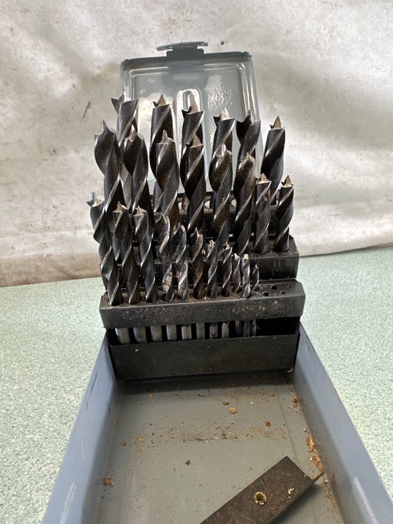 Brad Point Drill Bit Set in Metal Index Case