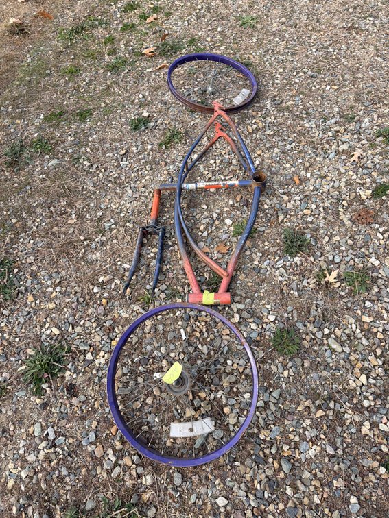 Gambles Cantilever Bicycle Frame, Fork, and Wheel Rims