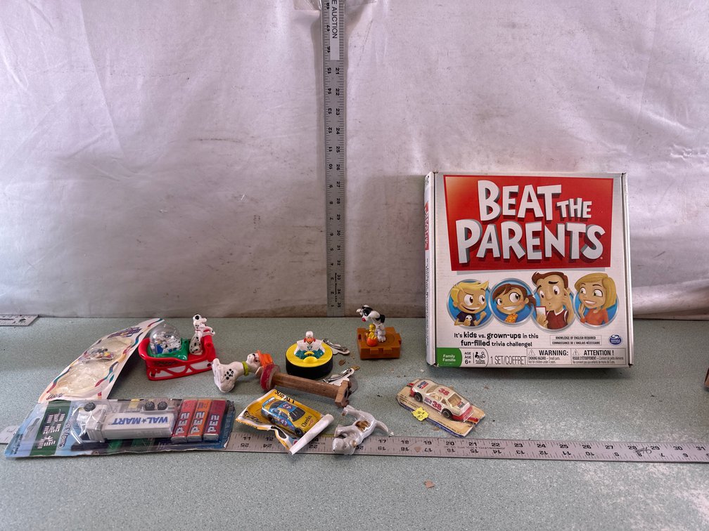 Board Game, Novelty Dispenser, Toy Car, and Figurine