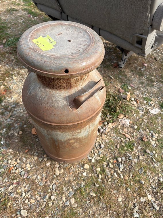 Carnation Metal Milk Can with Lid