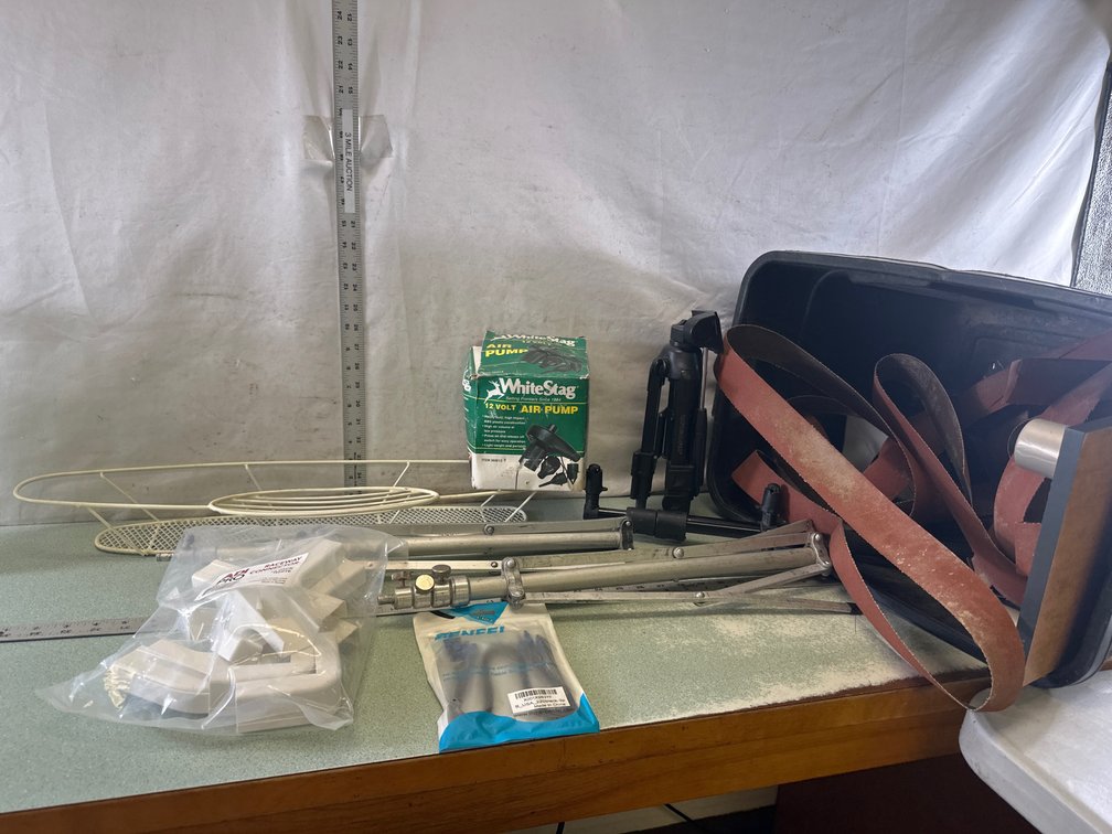 Air Pump, Tripod Stand, Sanding Belt, and Hardware