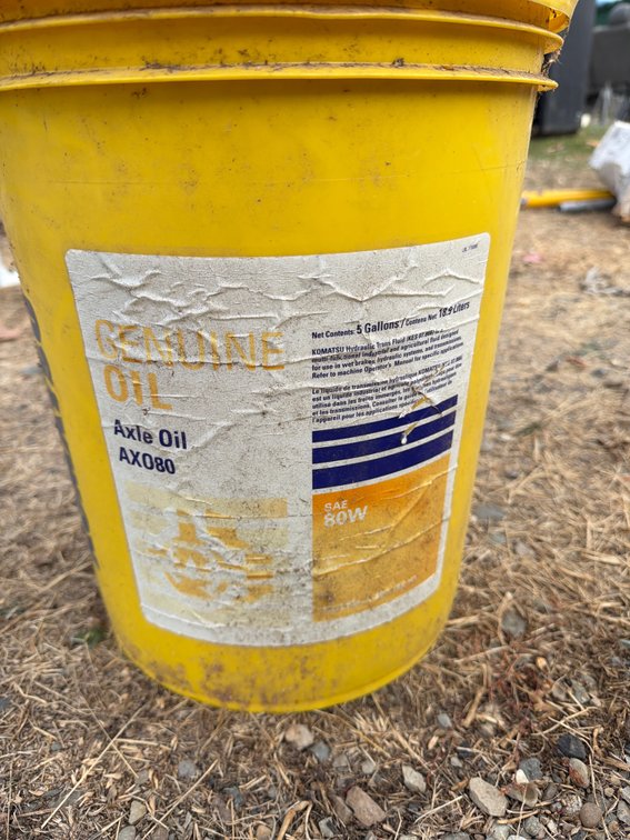 Komatsu AX080 SAE 80W Axle Oil 5-Gallon Pail
