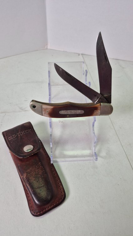 Schrade Old Timer 25OT Folding Knife with Leather Sheath