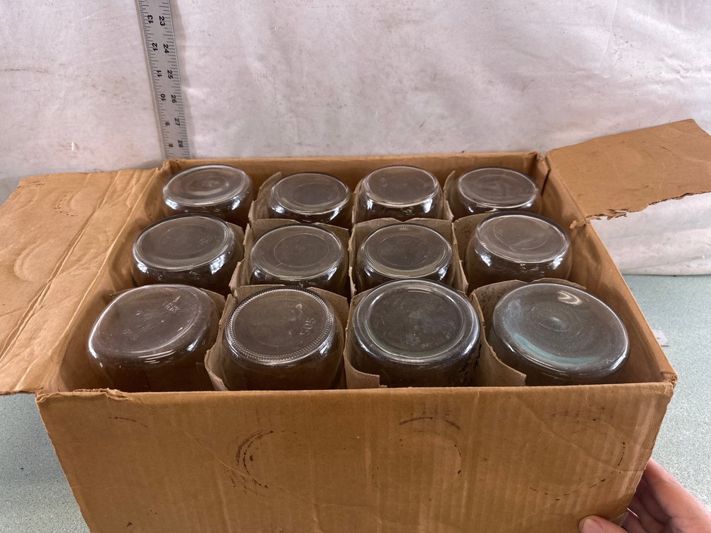 Amber and Clear Glass Canning Jars